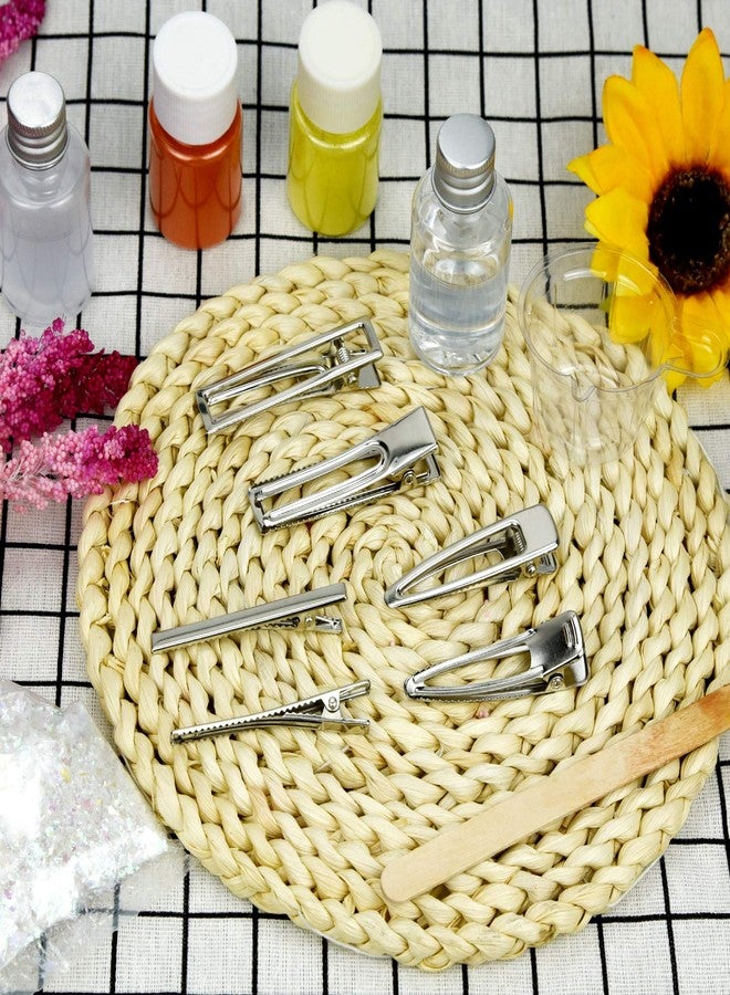 Bskifnn 60PCS Hair Clips for Silicone Resin Molds, DIY Hair Bow Clips Pearl Hairpin Hair Accessories for Girls and Women (Silver) - Image 5